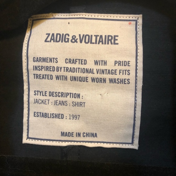 Zadig & Voltaire Vladimir Grunge Blazer Black 1758 Black perfect shape Sz XS - Picture 7 of 16